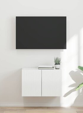 VidaXL TV-wandkast Hoogglans wit 59,5 x 31 x 40 cm Bewerkt hout
