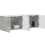 VidaXL TV-wandkast 2 pcs Beton Grijs 59,5 x 31 x 40 cm Bewerkt hout