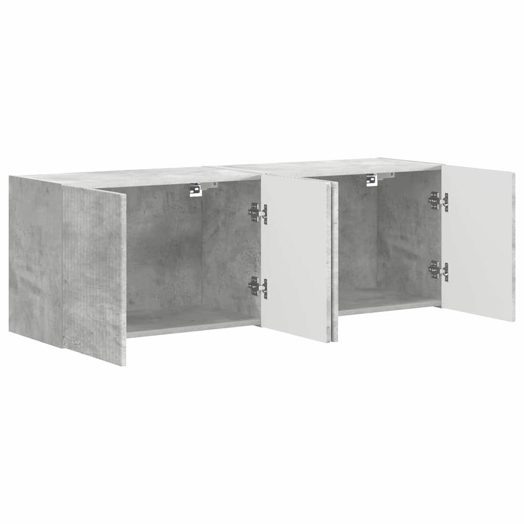 VidaXL TV-wandkast 2 pcs Beton Grijs 59,5 x 31 x 40 cm Bewerkt hout