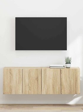 VidaXL TV-wandkast 2 pcs Sonoma Eiken 59,5 x 31 x 40 cm Bewerkt hout