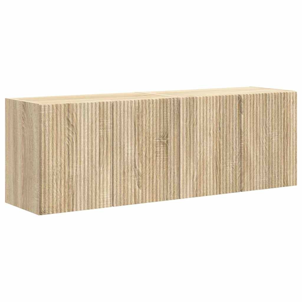 VidaXL TV-wandkast 2 pcs Sonoma Eiken 59,5 x 31 x 40 cm Bewerkt hout