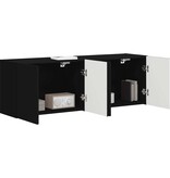 VidaXL TV-wandkast 2 pcs Zwart 59,5 x 31 x 40 cm Bewerkt hout