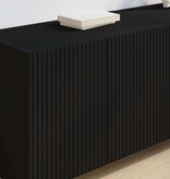 VidaXL TV-wandkast 2 pcs Zwart 59,5 x 31 x 40 cm Bewerkt hout