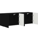 VidaXL TV-wandkast 2 pcs Zwart 59,5 x 31 x 40 cm Bewerkt hout