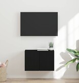 VidaXL TV-wandkast Wandgemonteerd Zwart 59,5 x 31 x 40 cm Bewerkt hout