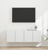VidaXL TV-wandkast 2 pcs Wit 59,5 x 31 x 40 cm Bewerkt hout