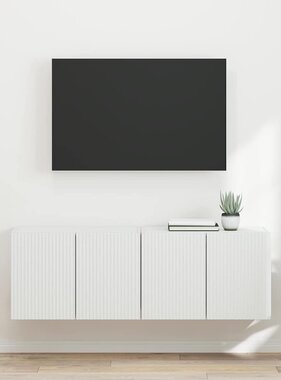 VidaXL TV-wandkast 2 pcs Wit 59,5 x 31 x 40 cm Bewerkt hout