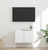 VidaXL TV-wandkast Wandgemonteerd Wit 59,5 x 31 x 40 cm Bewerkt hout
