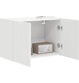 VidaXL TV-wandkast Wandgemonteerd Wit 59,5 x 31 x 40 cm Bewerkt hout