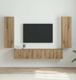 VidaXL TV Wandkast 2 pcs Ambachtelijk eiken 30 x 31 x 100 cm
