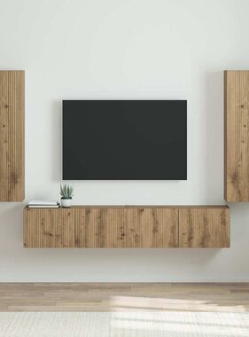VidaXL TV Wandkast 2 pcs Ambachtelijk eiken 30 x 31 x 100 cm