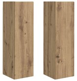 VidaXL TV Wandkast 2 pcs Ambachtelijk eiken 30 x 31 x 100 cm