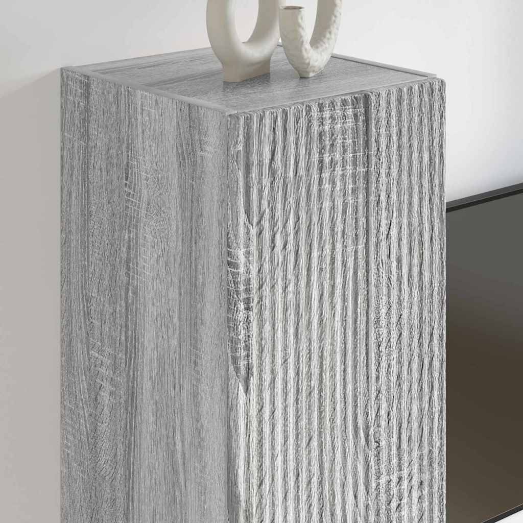 VidaXL TV Wandkast 2 pcs Grijs Sonoma 30 x 31 x 100 cm Bewerkt hout