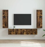 VidaXL TV Wandkast 2 pcs Gerookt eiken 30 x 31 x 100 cm Bewerkt hout