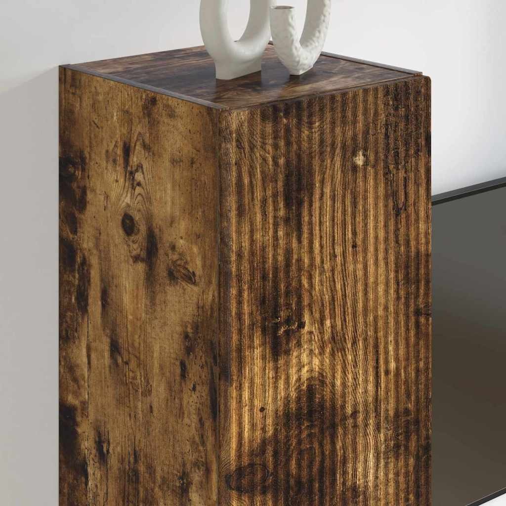 VidaXL TV Wandkast Gerookt eiken 30 x 31 x 100 cm Bewerkt hout