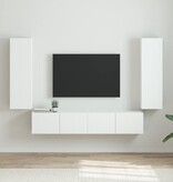 VidaXL TV Wandkast 2 pcs Glanzend Wit 30 x 31 x 100 cm Bewerkt hout