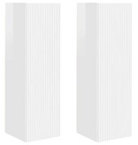 VidaXL TV Wandkast 2 pcs Glanzend Wit 30 x 31 x 100 cm Bewerkt hout