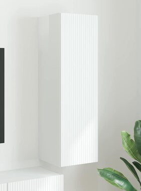 VidaXL TV Wandkast Glanzend Wit 30 x 31 x 100 cm Bewerkt hout