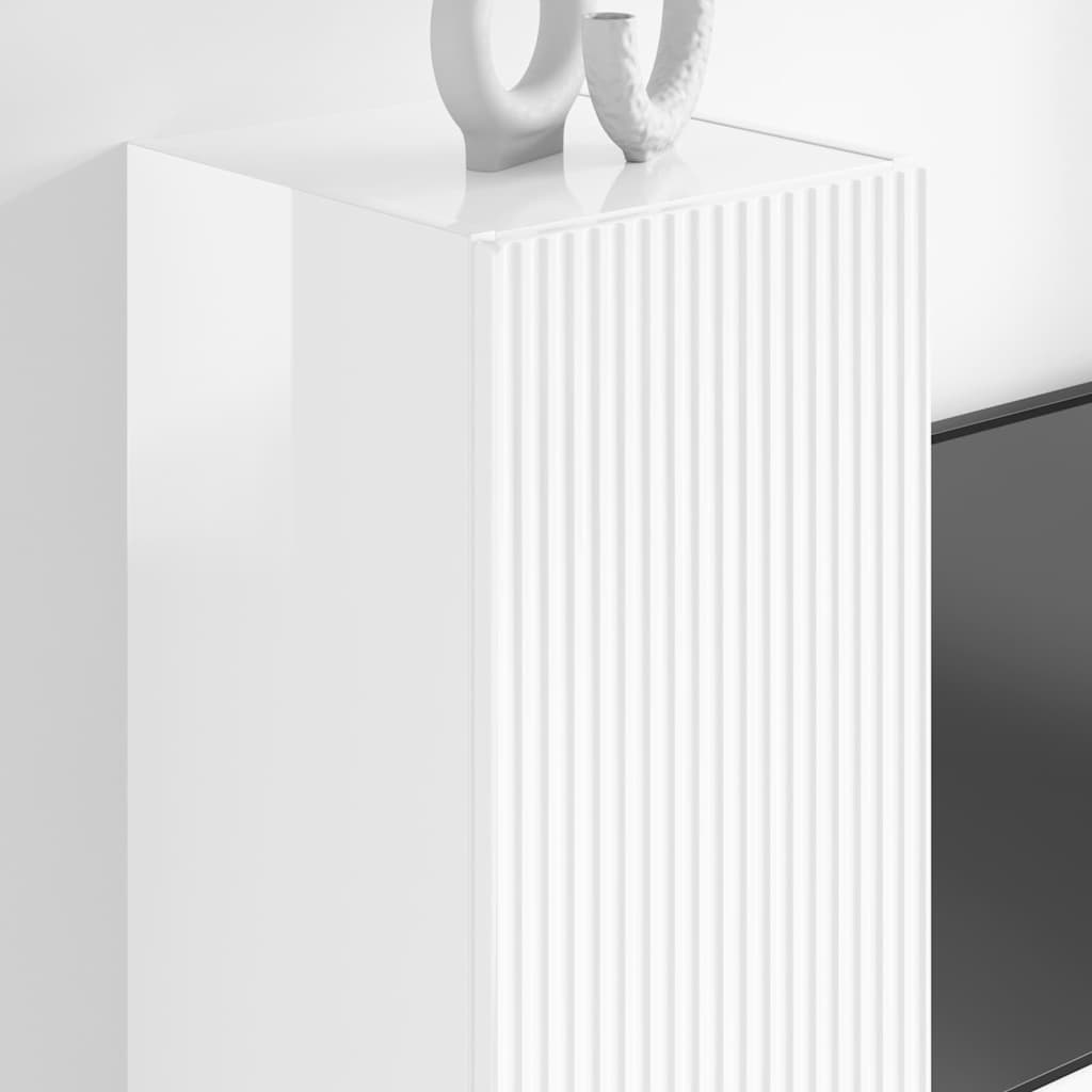 VidaXL TV Wandkast Glanzend Wit 30 x 31 x 100 cm Bewerkt hout