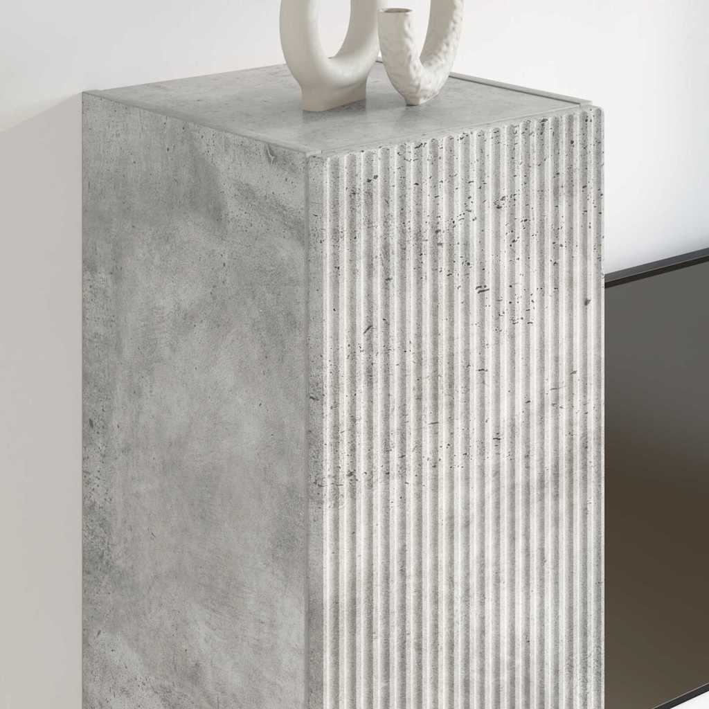 VidaXL TV Wandkast Wandgemonteerd Beton 30 x 31 x 100 cm Bewerkt hout