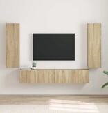VidaXL TV Wandkast 2 pcs Sonoma 30 x 31 x 100 cm Bewerkt hout