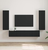 VidaXL TV Wandkast 2 pcs Zwart 30 x 31 x 100 cm Bewerkt hout