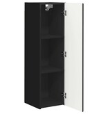 VidaXL TV Wandkast 2 pcs Zwart 30 x 31 x 100 cm Bewerkt hout