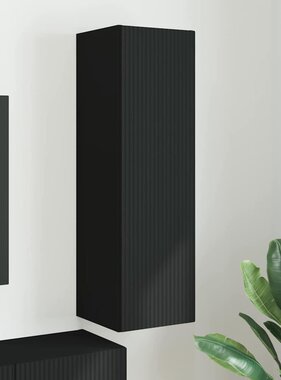 VidaXL TV Wandkast Wandgemonteerd Zwart 30 x 31 x 100 cm Bewerkt hout