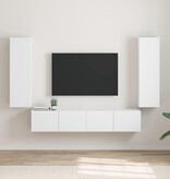VidaXL TV Wandkast 2 pcs Wit 30 x 31 x 100 cm Bewerkt hout
