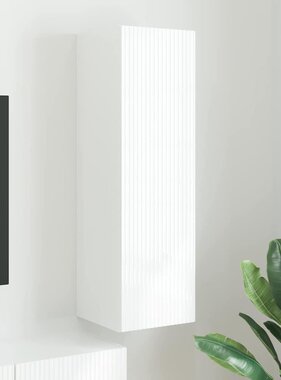 VidaXL TV Wandkast Wandgemonteerd Wit 30 x 31 x 100 cm Bewerkt hout