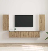 VidaXL TV Wandkast 2 pcs Ambachtelijk eiken 30 x 31 x 80 cm