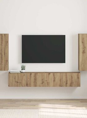 VidaXL TV Wandkast 2 pcs Ambachtelijk eiken 30 x 31 x 80 cm