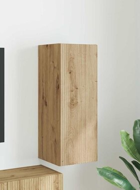 VidaXL TV Wandkast Ambachtelijk eiken 30 x 31 x 80 cm Bewerkt hout