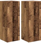 VidaXL TV Wandkast 2 pcs Oud Hout 30 x 31 x 80 cm Bewerkt hout