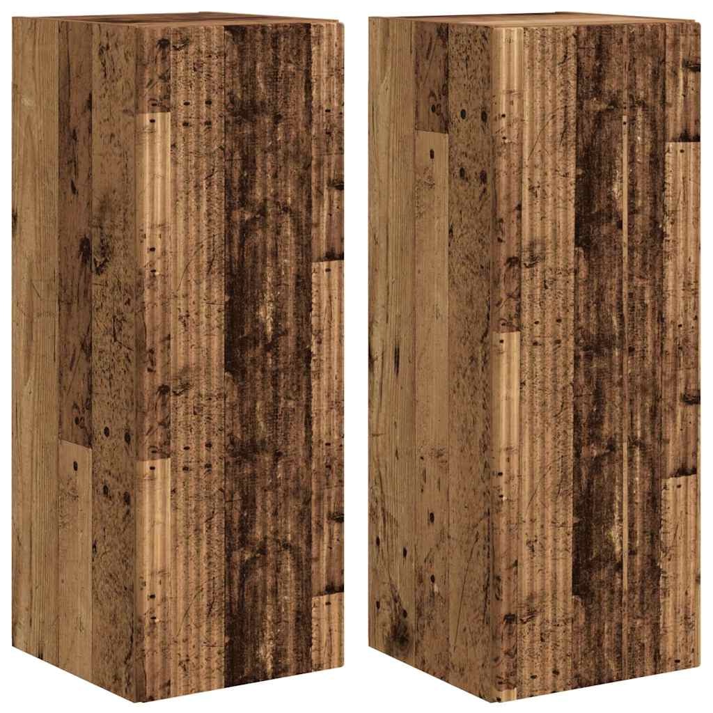 VidaXL TV Wandkast 2 pcs Oud Hout 30 x 31 x 80 cm Bewerkt hout