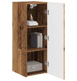 VidaXL TV Wandkast 2 pcs Oud Hout 30 x 31 x 80 cm Bewerkt hout