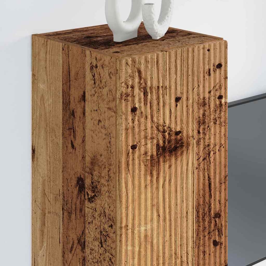 VidaXL TV Wandkast 2 pcs Oud Hout 30 x 31 x 80 cm Bewerkt hout