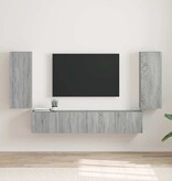 VidaXL TV Wandkast 2 pcs Grijs Sonoma 30 x 31 x 80 cm Bewerkt hout