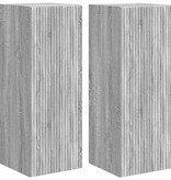 VidaXL TV Wandkast 2 pcs Grijs Sonoma 30 x 31 x 80 cm Bewerkt hout