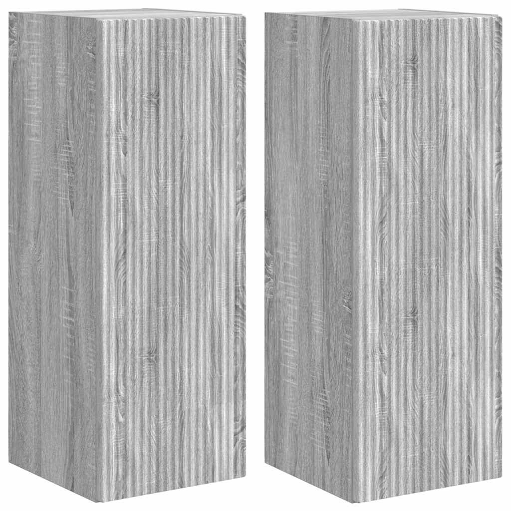 VidaXL TV Wandkast 2 pcs Grijs Sonoma 30 x 31 x 80 cm Bewerkt hout