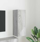 VidaXL TV Wandkast Grijs Sonoma 30 x 31 x 80 cm Bewerkt hout