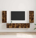 VidaXL TV Wandkast 2 pcs Gerookt eiken 30 x 31 x 80 cm Bewerkt hout