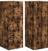 VidaXL TV Wandkast 2 pcs Gerookt eiken 30 x 31 x 80 cm Bewerkt hout