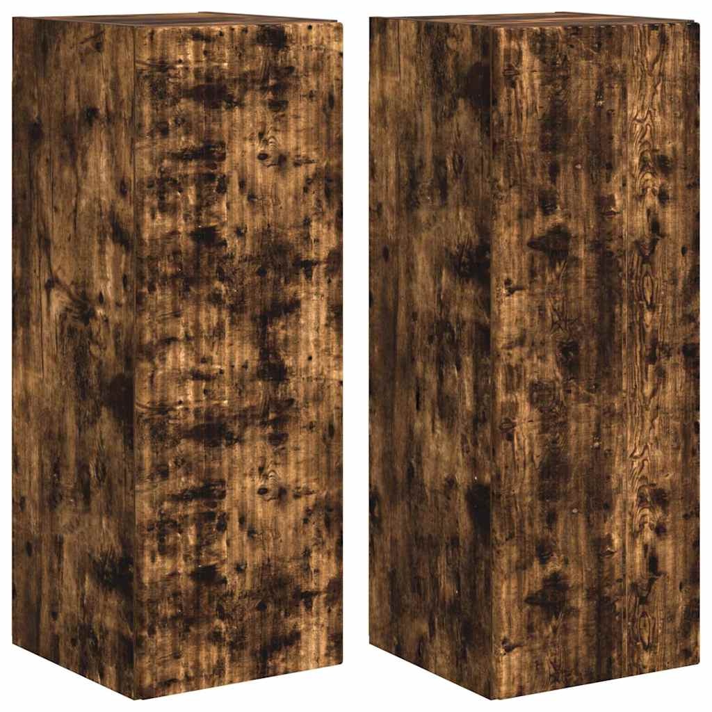 VidaXL TV Wandkast 2 pcs Gerookt eiken 30 x 31 x 80 cm Bewerkt hout