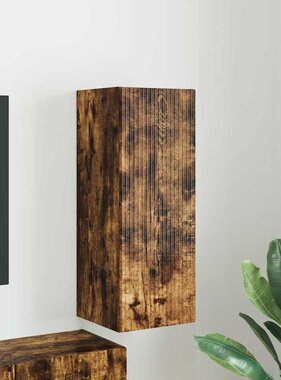 VidaXL TV Wandkast Gerookt eiken 30 x 31 x 80 cm Bewerkt hout