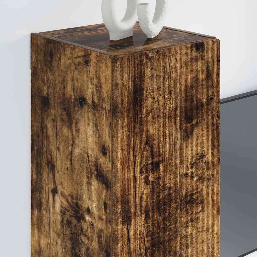 VidaXL TV Wandkast Gerookt eiken 30 x 31 x 80 cm Bewerkt hout