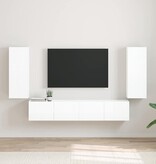 VidaXL TV Wandkast 2 pcs Glanzend Wit 30 x 31 x 80 cm Bewerkt hout