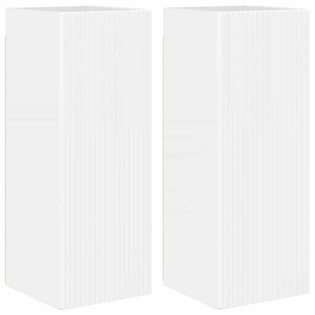 VidaXL TV Wandkast 2 pcs Glanzend Wit 30 x 31 x 80 cm Bewerkt hout