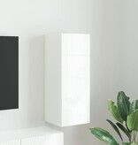 VidaXL TV Wandkast Glanzend Wit 30 x 31 x 80 cm Bewerkt hout