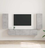 VidaXL TV Wandkast 2 pcs Beton 30 x 31 x 80 cm Bewerkt hout